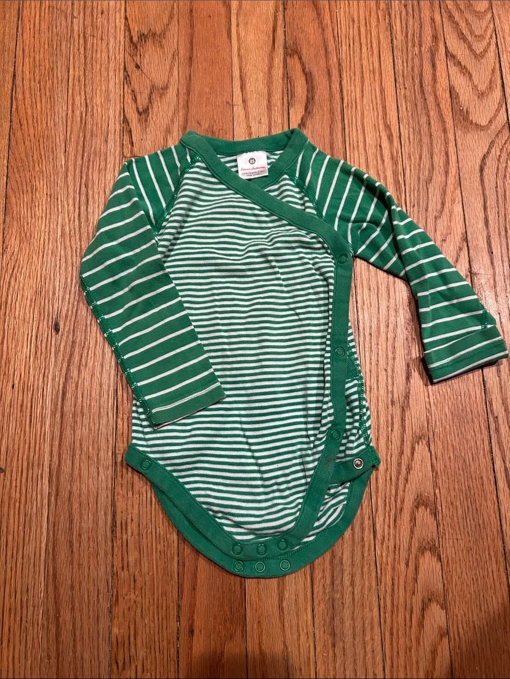 Hanna Andersson Striped Kimono Onesie tops in Pink, Green, Navy (3-Pack)